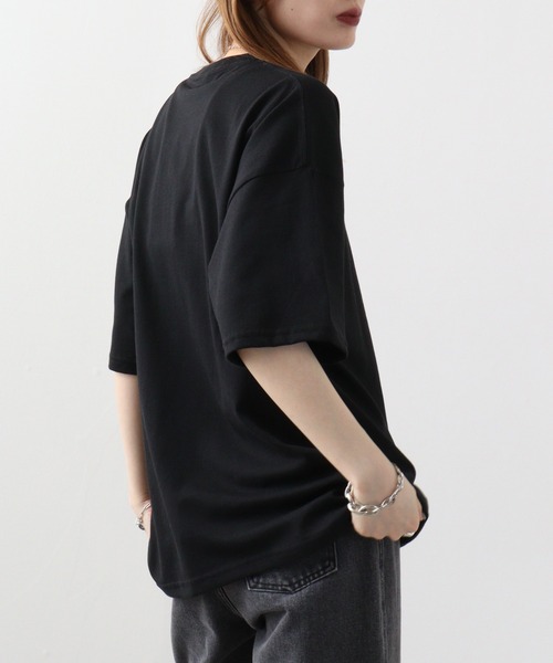 FUNALIVE tシャツ オーバーサイズ 胸ポケットワンポイント刺繍T