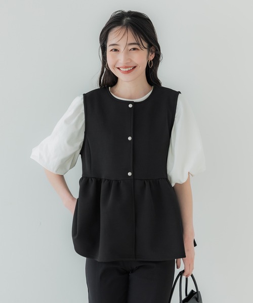 試着のみの美品⭐︎ ルカ　ダンボール素材　深Vベスト 試着のみの美品⭐︎ ルカ ダンボール素材 深Vベスト - メルカリ