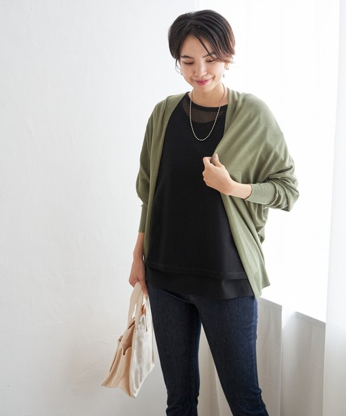 AKEP 売れ筋商品|||エーケプ カーディガン アウター レディース Cardigans Beige ikka カーディガン 冷感ドルマントッパーカーディガン