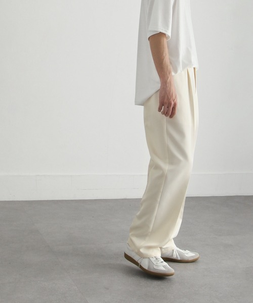 スラックス ドレープ ラインシルエットフレアパンツ 4753 SERACE】Wide drape pin tuck flare slacks / ワイドドレープ