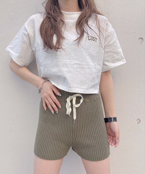 ENVYM（アンビー） パンツ リブニットショーパン レディース