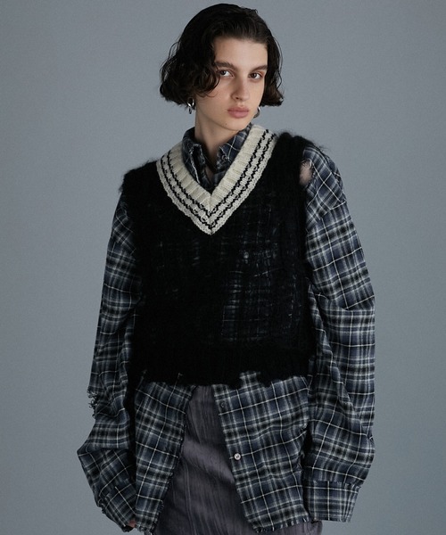 ニット セーター シアーチルデンニットベスト / Sheer Tilden Knit Vest レディース