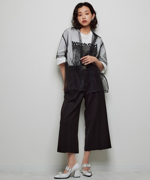 ブラウス シャツ 「Narcissus」ロゴシャツ レディース Narcissus ブラウス シャツ 「Narcissus」シアーシャツT
