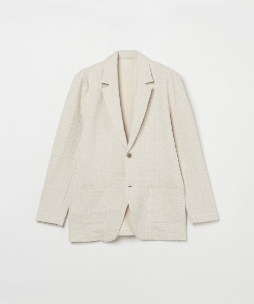 three dots ジャケット テーラードジャケット フリースストライプ 2