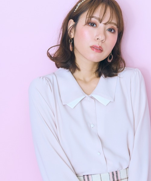 大きいサイズ レディース トップス オリジナル柄配色ブラウス marun 大きいサイズ＞オリジナル柄配色ブラウス marun 通販【ニッセン】