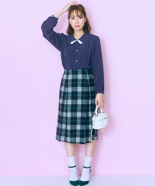 大きいサイズ レディース トップス オリジナル柄配色ブラウス marun 大きいサイズ＞オリジナル柄配色ブラウス marun 通販【ニッセン】