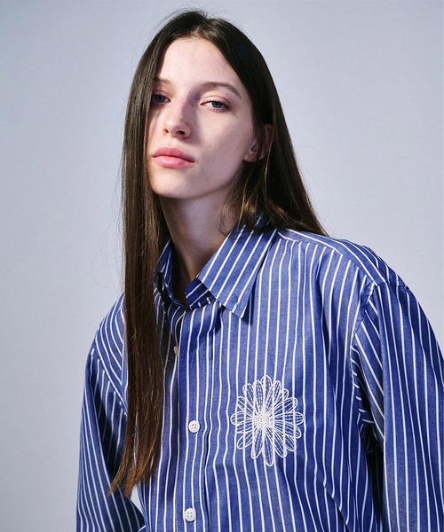 Mardi Mercredi ブラウス シャツ OXFORD SHIRT STRIPE