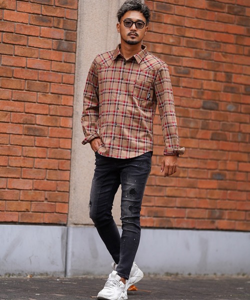 adamsJUGGLER（アダムスジャグラー） シャツ マチュアチェックロング