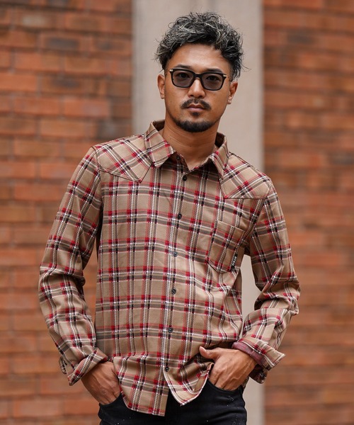 adamsJUGGLER（アダムスジャグラー） シャツ マチュアチェックロング