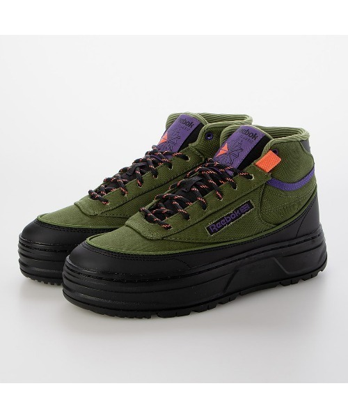 【REEBOK】CLUB C GEO MID BLK/GRN/RUP 国内発送 Reebok スニーカー クラブシー ゲオ ミッド / CLUB C GEO MID
