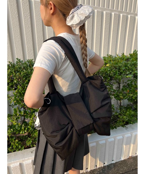 リボンショルダーバッグ WC ショルダーバッグ バッグ パテッドリボンショルダーバッグ