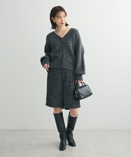 Green Parks カーディガン 毛ふきシャギーVネックカーディガン
