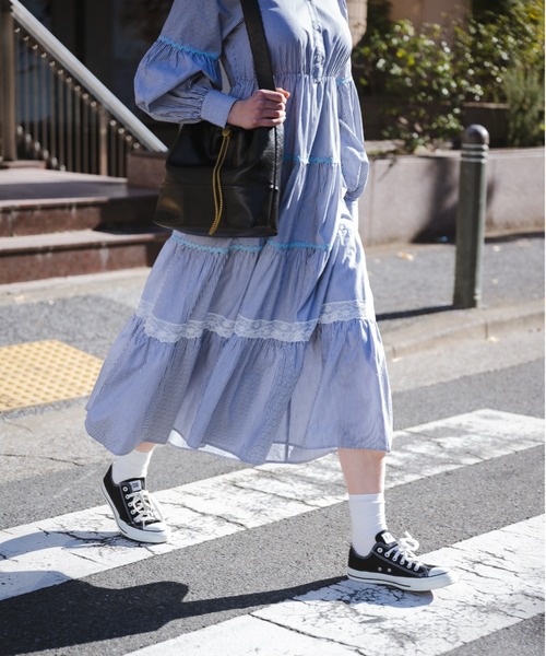 dot&stripes リバティ“MAY FIELDS”ティアードワンピース Dot＆Stripes CHILD WOMAN（ドットアンドストライプス