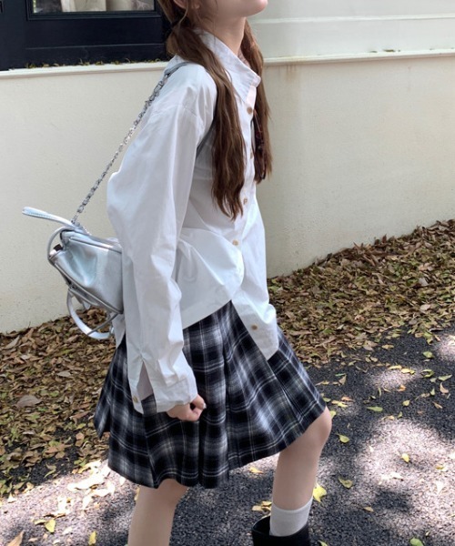 スカート チェック柄ハーフプリーツミニスカート : ZOZOTOWN