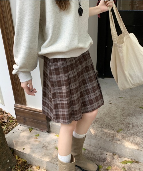 スカート チェック柄ハーフプリーツミニスカート : ZOZOTOWN Yahoo!店