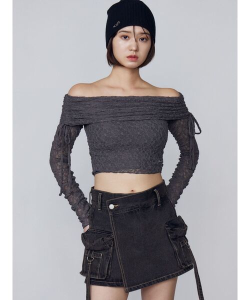 EMODA（エモダ） tシャツ レースオフショルダートップ レディース