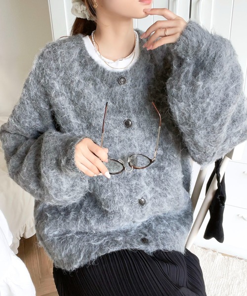 Java ニットカーディガン MEDIUM グレー レディース : ZOZOTOWN Yahoo