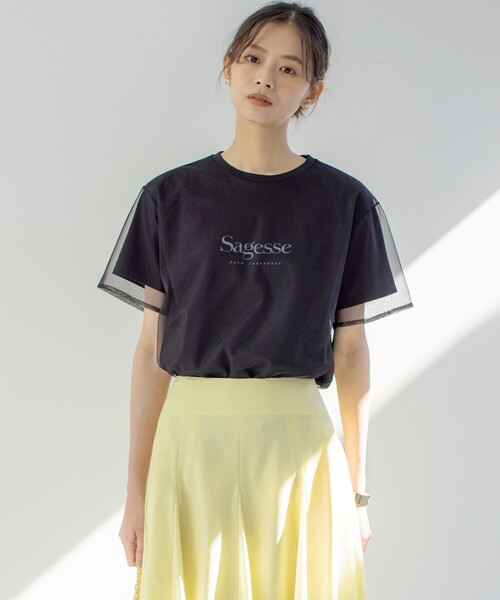 tシャツ チュールロゴ Ｔシャツ レディース