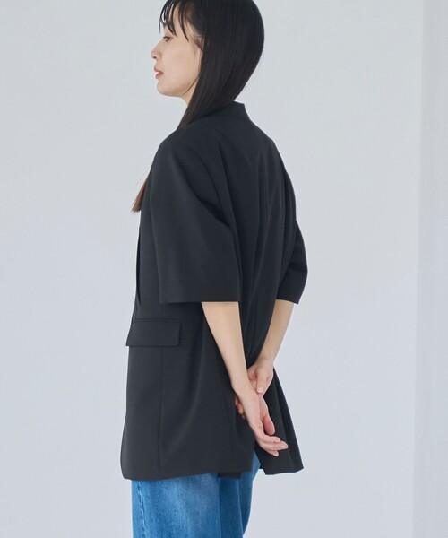 RONEL ジャケット ノーカラージャケット ノーカラー ハーフ