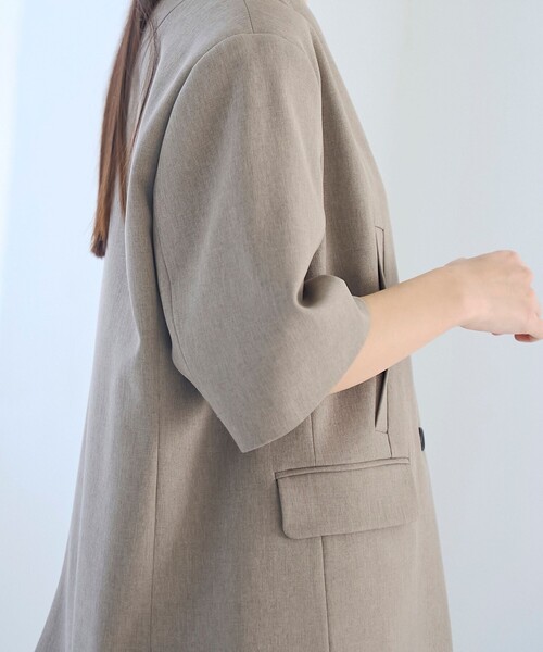 SONIA RYKIEL ノーカラージャケット　麻100% 38 黒　フランス製 SONIA RYKIEL ノーカラージャケット 麻100% 38 黒 フランス製