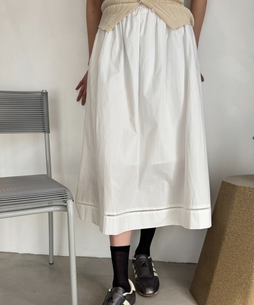 美品☆フォクシー はしごレース スカート ハシゴレース×リボン配色スカート | レディース服・レディース