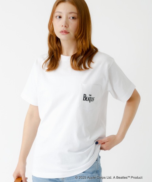 tシャツ 「JOHNBULL/ジョンブル」The Beatles ワンポイントロゴTシャツ / ビートルズ / 半袖 / 無地 ポケットTシャツ「WE