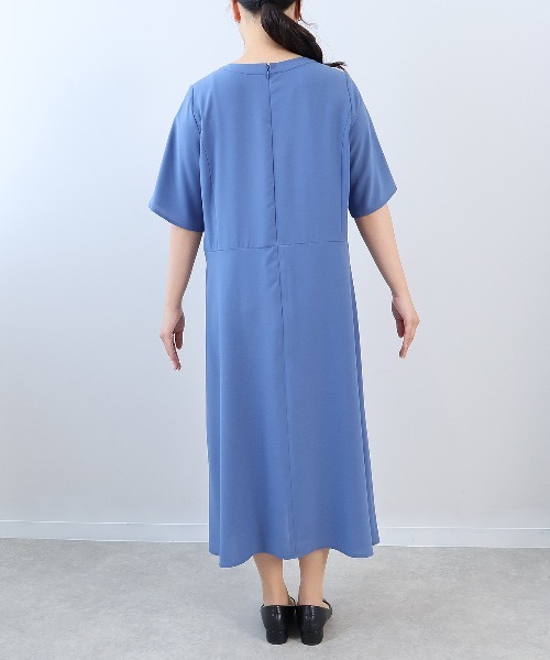 フルールバイ　ミントブリーズ　大きいサイズ　4L 黒 半袖ボウタイワンピース fleur by mint breeze ワンピース 「L〜5L 大きいサイズ