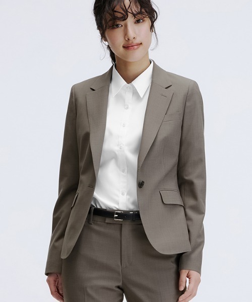 美シルエット スーツセットアップ 長袖ジャケット×テーパード AOYAMA スーツ 「美シルエットを追求ジャケット」自宅で洗える