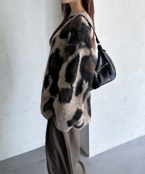 ニット セーター 「Good Riddance」オーバーサイズ レオパード柄ニット