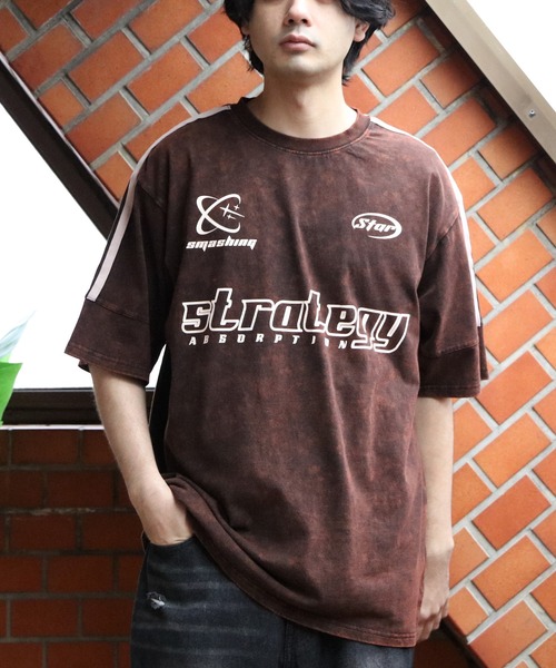 8 tシャツ グランジ加工サッカーTシャツ メンズ レディース