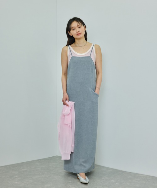 タンクトップ ノースリーブ 「WEB・一部店舗限定」「接触冷感/UVカット」チュールコンビテレコタンクトップ レディース ROPE' タンクトップ ノースリーブ 「WEB・一部店舗限定」「接触