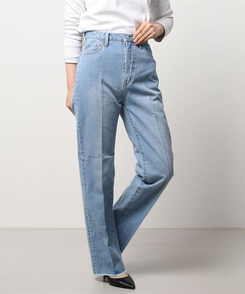 [DouDou] обработка Denim брюки 38 голубой женский 