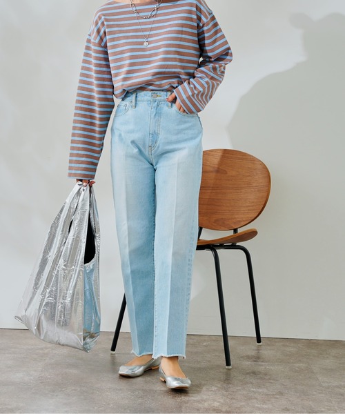 [DouDou] обработка Denim брюки 38 голубой женский 