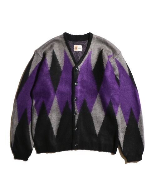 「TOWNCRAFT」 ニットカーディガン X-SMALL パープル メンズ_画像7