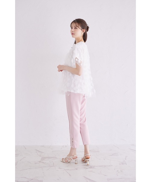 tシャツ シアーフラワーモチーフカットプルオーバー レディース tocco closet tシャツ シアーフラワーモチーフカットプル