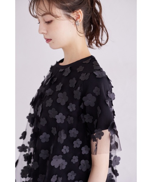 tシャツ シアーフラワーモチーフカットプルオーバー レディース tocco closet tシャツ シアーフラワーモチーフカットプル