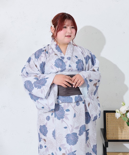 大きいな花柄の浴衣 Louiosy 浴衣 「大きいサイズ」アソート花柄セパレート浴衣