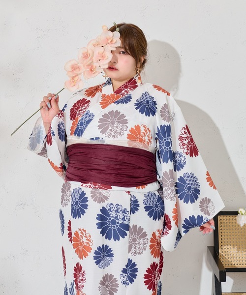 大きいな花柄の浴衣 Louiosy 浴衣 「大きいサイズ」アソート花柄セパレート浴衣