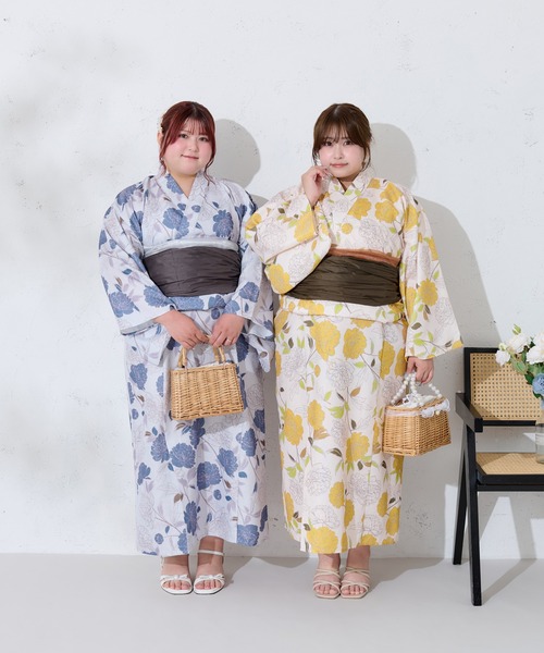 Louiosy 浴衣 「大きいサイズ」アソート花柄セパレート浴衣