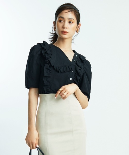 「SNIDEL」 半袖ブラウス ONE SIZE ブラック レディース