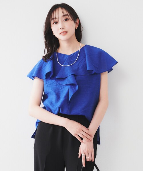 styling/ ラッフルスリムブラウス　新品未使用タグ付き styling/｜ラッフルスリムブラウス