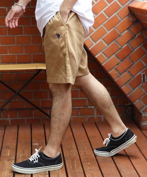 U.S. POLO ASSN. チノパン ASSN.ロゴ刺繍ツイルショートパンツツ