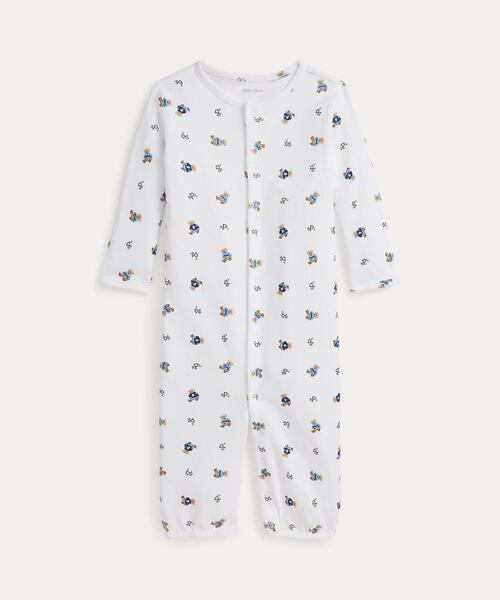 新品 ラルフローレン ベア カバーオール ロンパース 長袖 女の子 70cm