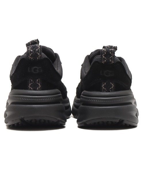 UGG australia◇ロゴローカットスニーカー/23.5cm/BLK/フェイクレザー