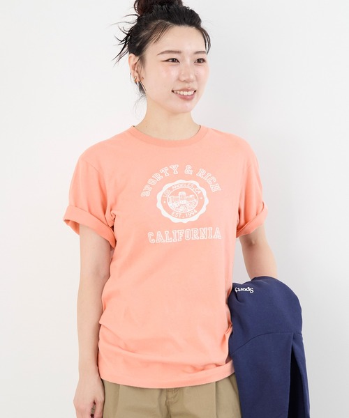 tシャツ 「SPORTY ＆ RICH」”CALIFORNIA”ロゴプリント ソフトT-shirt レディース