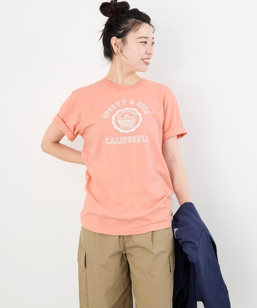 tシャツ 「SPORTY ＆ RICH」”CALIFORNIA”ロゴプリント ソフトT-shirt レディース