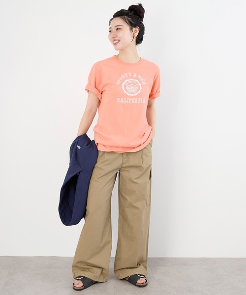 tシャツ 「SPORTY ＆ RICH」”CALIFORNIA”ロゴプリント ソフトT-shirt レディース