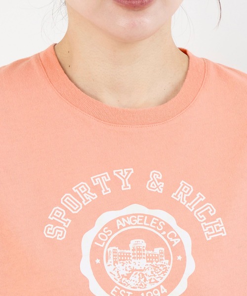 tシャツ 「SPORTY ＆ RICH」”CALIFORNIA”ロゴプリント ソフトT-shirt レディース