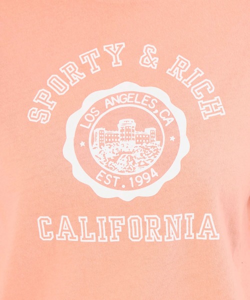 tシャツ 「SPORTY ＆ RICH」”CALIFORNIA”ロゴプリント ソフトT-shirt レディース