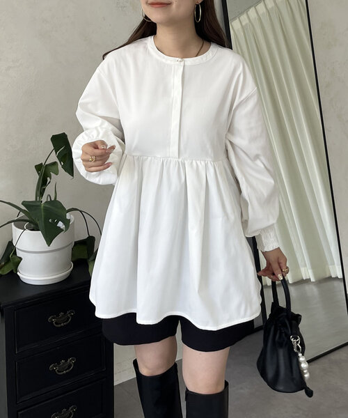 「prose verse」 長袖チュニック MEDIUM オフホワイト レディース